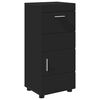 vidaXL Bathroom Furniture Set with Drawer TULUM Black Engineered Wood