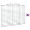 vidaXL Arched Gabion Baskets 12 pcs 78.7x11.8x160/180" Galvanised Iron
