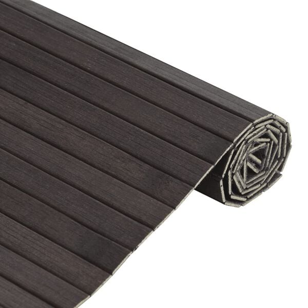 vidaXL Rug Dark brown Bamboo, Polypropylene 39.4 x 78.7 in Area Rug