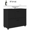 vidaXL Bathroom Cabinet with Drawer Black 30.12 x 13.78 x 25.20 in