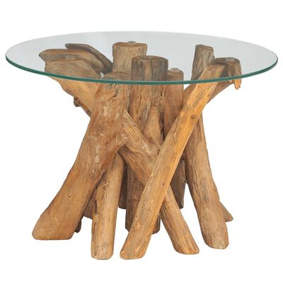 vidaXL Coffee Table Solid Teak Driftwood 23.6"