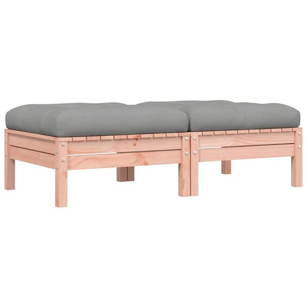 vidaXL Garden Footstool Grey and Wood