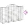 vidaXL Gabion Basket Set of 7 Silver Galvanized iron Large