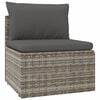 vidaXL Garden Lounge Set Grey PE rattan, powder-coated steel, polyester, PVC