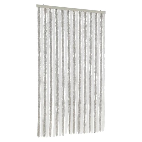 vidaXL Fly Curtain Light Grey and White 39.4x86.6" Chenille