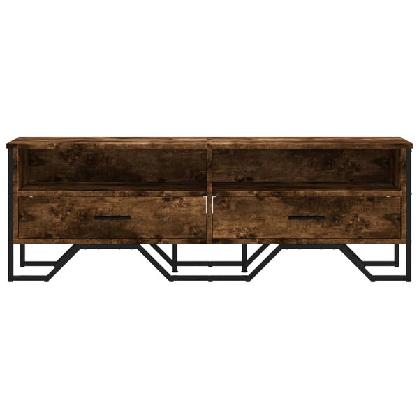 vidaXL TV Cabinet Smoked oak Engineered wood, metal Medium TV Cabinet