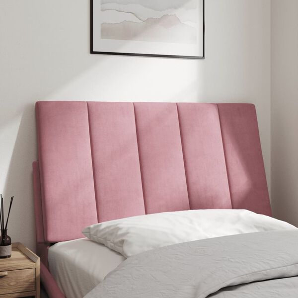 vidaXL Headboard Cushion Pink Velvet (100% polyester) 35.4 in wide