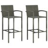 vidaXL Garden Bar Set Grey PE rattan Medium Footrest Garden Bar Set