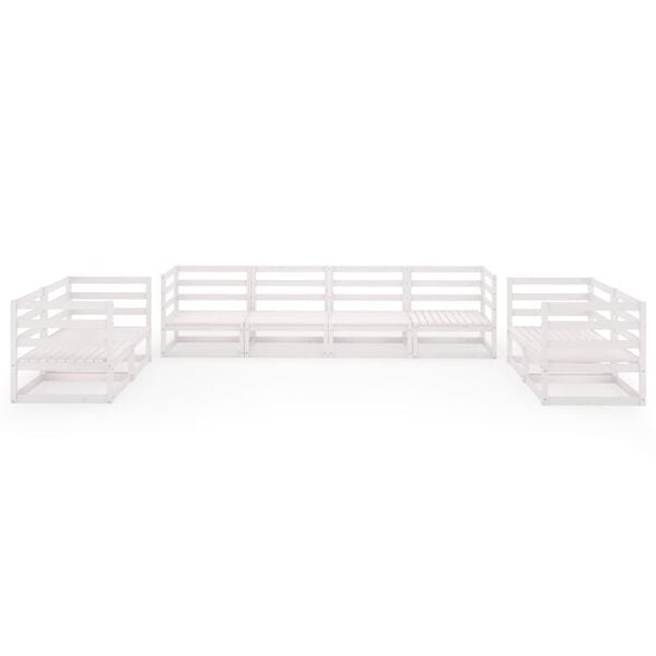 vidaXL Garden Lounge Set White Solid pinewood Large Modular