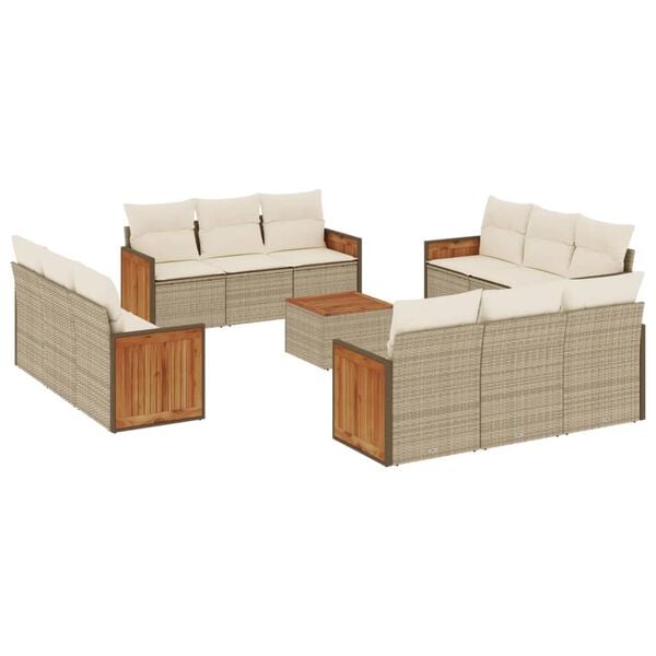 vidaXL Garden Sofa Set Beige, Cream white