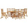 vidaXL Garden Dining Set Folding 7 pcs Beige Solid Acacia Wood