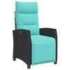 vidaXL Reclining Garden Chair Black Poly Rattan Standard