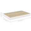 vidaXL Wall Shelf Oak and White Honeycomb MDF and Metal 19.7x9.1 in