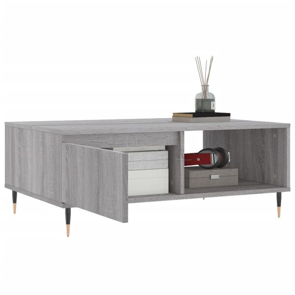 vidaXL Coffee Table Gray Sonoma Engineered Wood Medium Coffee Table