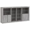 vidaXL Sideboard with LED Lights Gray Sonoma 79.5"x14.6"x39.4"