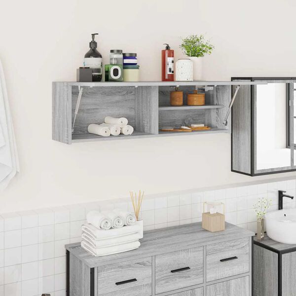 vidaXL Bathroom Wall Cabinet Gray Sonoma Engineered wood Medium