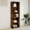 vidaXL Bookcase Smoked oak Engineered wood 23.6x11.8x74.4 in Bookcase