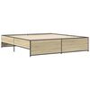 vidaXL Bed Frame Sonoma oak Engineered wood Double Durable Bed Frame