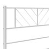 vidaXL Metal Bed Frame White Powder-Coated Steel Full Metal Bed Frame