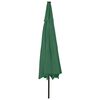 vidaXL Garden Parasol with LED Lights and Metal Pole 157.5" Green
