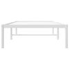 vidaXL Bed Frame White Powder-Coated Steel 31.5 x 79 inches Bed Frame