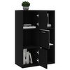 vidaXL Storage Cabinet Black 23.6"x11.6"x35.4" Engineered Wood