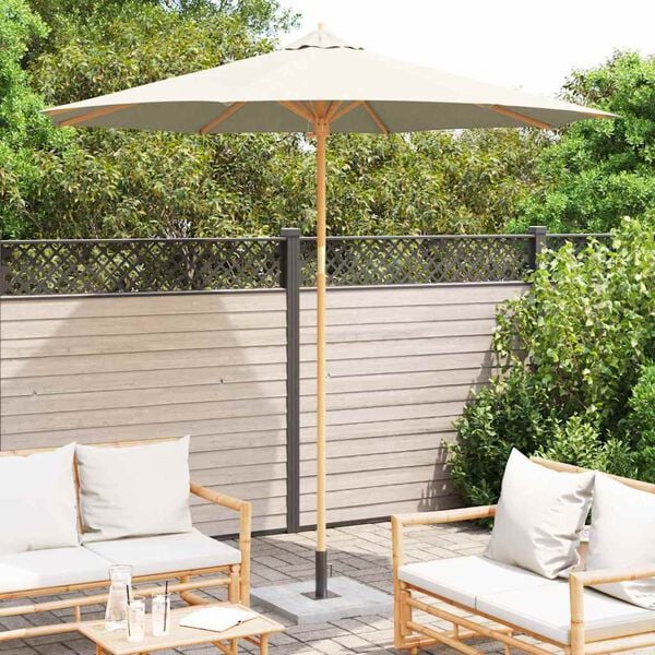 vidaXL Garden Parasol Cream White &Oslash; 270 x 260 cm Bamboo