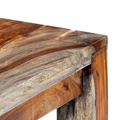 vidaXL Bench 63" Gray Solid Sheesham Wood