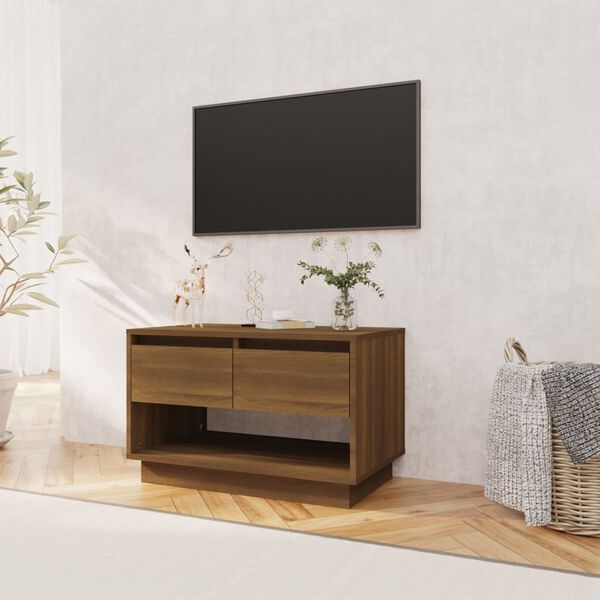 vidaXL TV Cabinet Brown Oak Engineered Wood TV Cabinet Rectangular