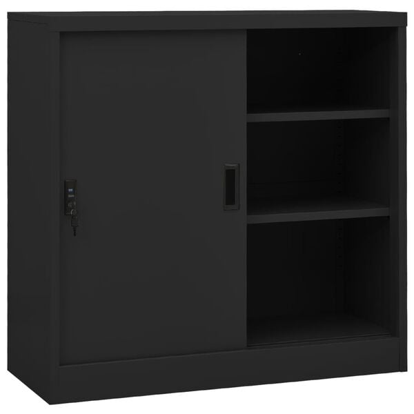 vidaXL Office Cabinet Anthracite Steel 35.4x15.7x35.4 in Office Cabinet