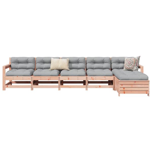 vidaXL Garden Sofa Set Reddish-brown Solid Douglas Fir Wood Large