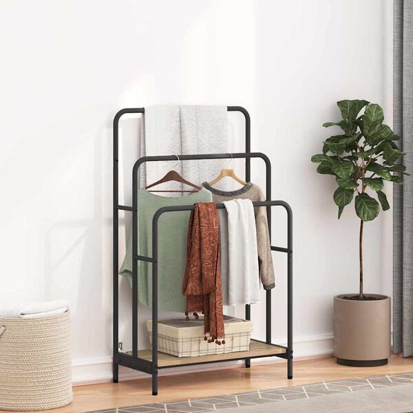 vidaXL Cloth Rack Sonoma oak 60 x 30 x 100.5 cm Engineered wood