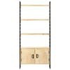 vidaXL Bookcase Brown and Black Solid mango wood and powder-coated iron