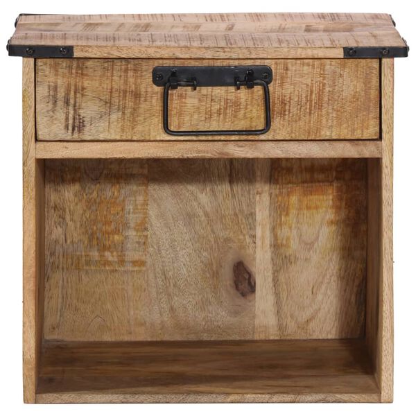 vidaXL Bedside Cabinet Natural Mango Wood Solid Mango Wood, Iron Compact