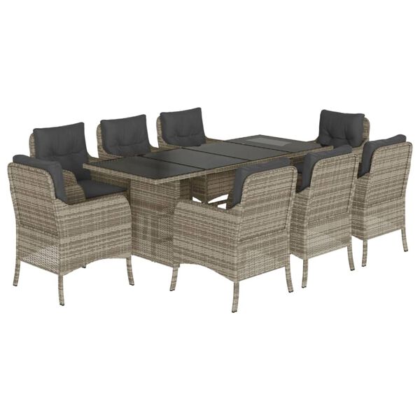 vidaXL Garden Dining Set Light Grey, Anthracite
