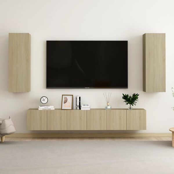 vidaXL TV Cabinet Sonoma oak Engineered wood Wall mount TV Cabinet