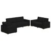 vidaXL Sofa 3 pcs Black 86.61 x 31.50 x 33.07 in Linen-blend Fabric