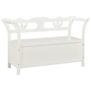 vidaXL Bench White Solid fir wood, engineered wood Medium Bench