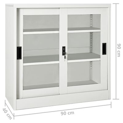 vidaXL Sliding Door Cabinet with Planter Box Light Gray Steel