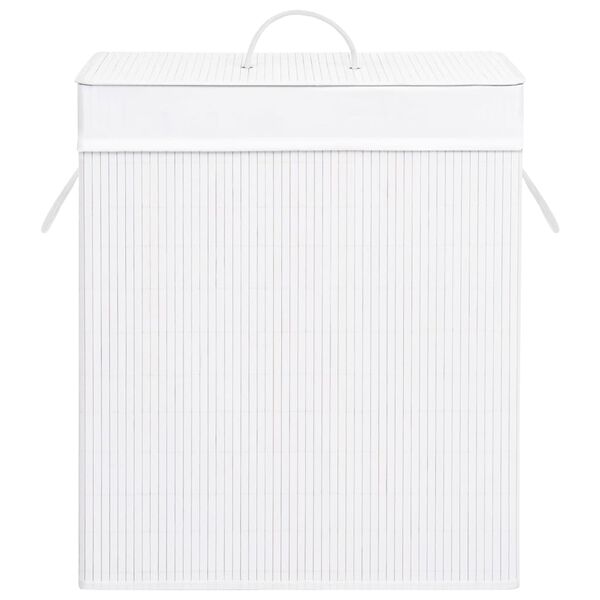 vidaXL Bamboo Laundry Basket with Single Section White 21.9 gal
