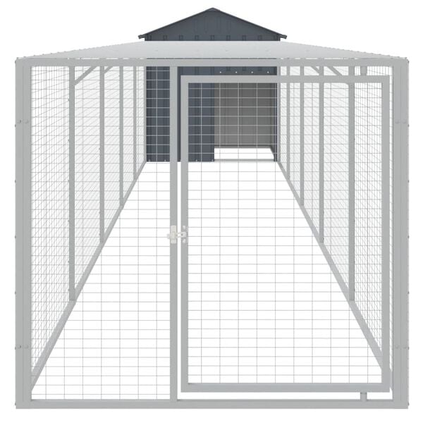 vidaXL Chicken Cage Anthracite Galvanized Steel Large Durable