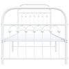 vidaXL Bed Frame White Steel Twin Bed Frame Rectangular Traditional