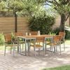 vidaXL Garden Dining Set 7 pcs Grey Solid Acacia Wood