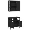 vidaXL Bathroom Furniture Set Black Engineered Wood