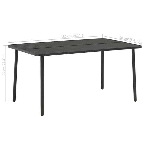 vidaXL Outdoor Table Dark Grey E-coated and powder-coated steel