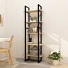 vidaXL Book Cabinet Pinewood and Black Pinewood and Metal Large