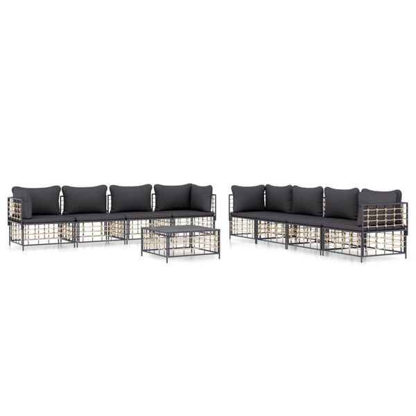 vidaXL Garden Lounge Set Anthracite