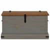 vidaXL Storage Chest Grey Solid pine wood, metal Medium Storage Chest