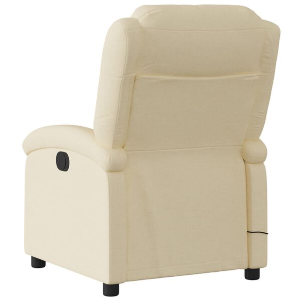 vidaXL Massage Recliner Chair Cream 100% polyester, metal, plywood Regular