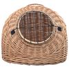 vidaXL Cat Carrier Natural Willow Natural Willow, Iron Medium Portable